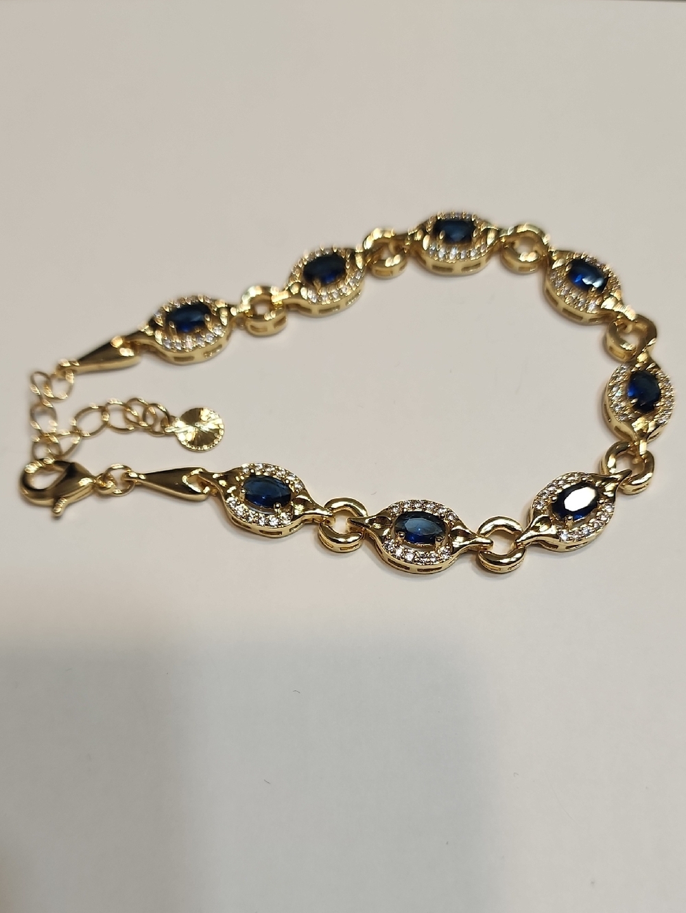 Multicolor Sapphire Bracelet 18k Real Gold Plated, Anti-fading Luxury Vintage